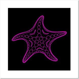 Starfish (pink/black) Posters and Art